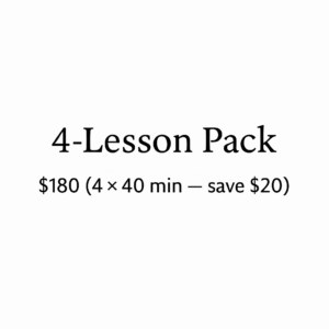 4-Lesson Pack – save $20