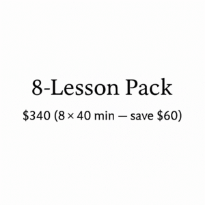 8-Lesson Pack – save $60